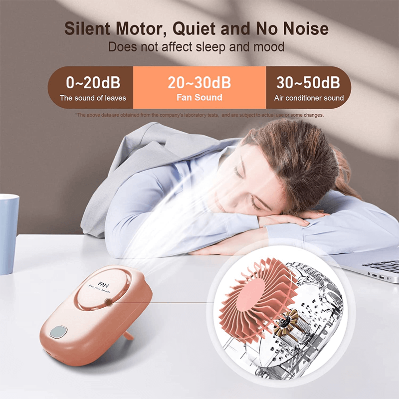 Portabel Hängande Minihalsfläkt 2000mAh-Personligt-BB-Hemnix