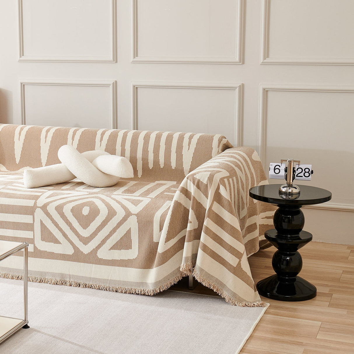Geometrisk Boho Stil Sofföverdrag - Modern, Stilig & Hållbart Soffskydd Carvallo