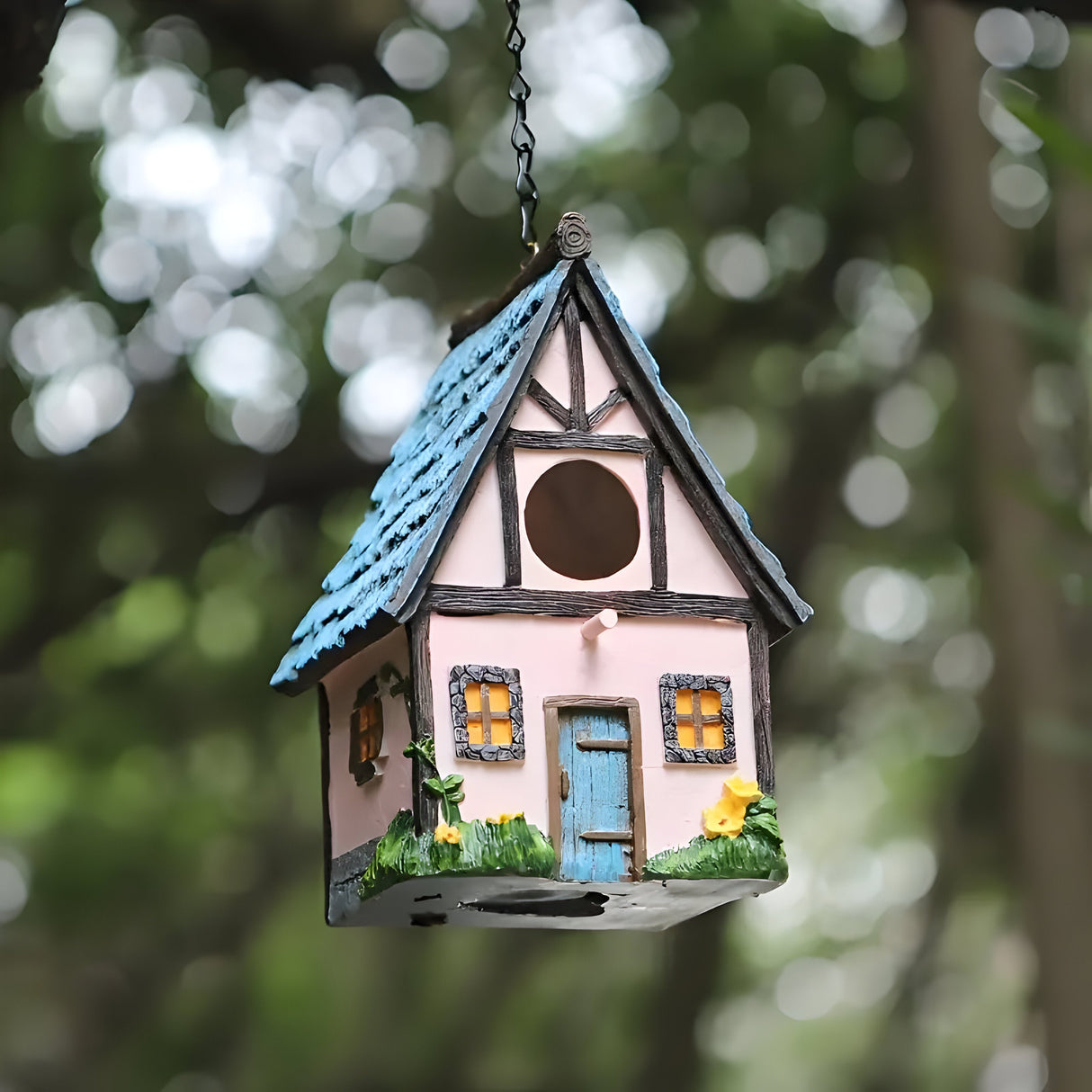 NestHaven Bo Nest - Rustik Trädgårds Hängande Fågelhus Carvallo