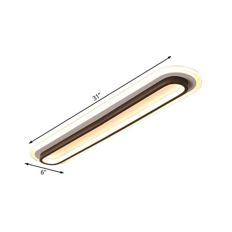 Oval LED Taklampa Svart/Vit med Akryldiffusor Carvallo