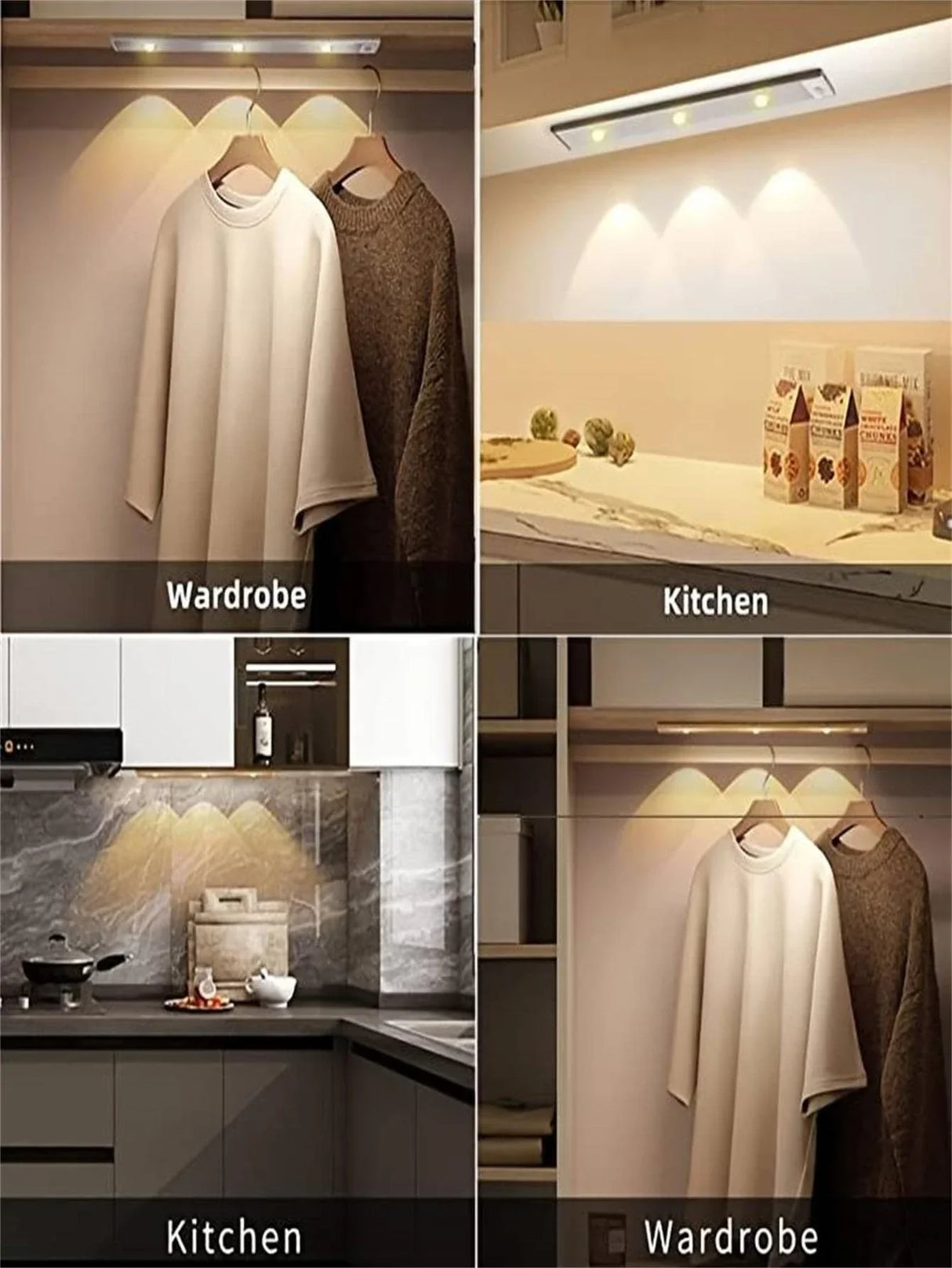 Royelux Rörelsesensor LED Skåplampa – Ultra-tunn, USB-laddningsbar och dimbar Carvallo