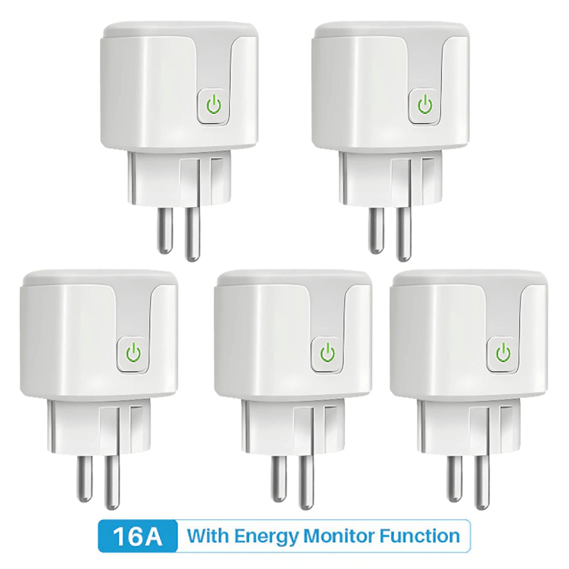Smart WiFi-Kontakt 16A/20A – Röststyrd Uttagsadapter-Smarta Hem Elkontakt-BB-Smartkontakt 16A-5 st-Hemnix