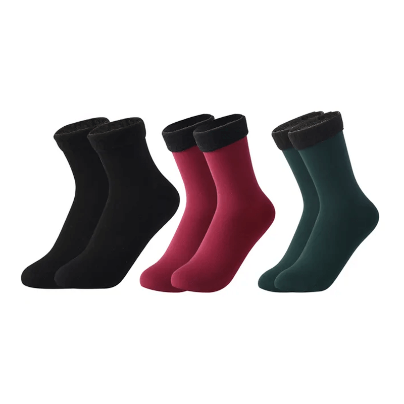 Mjuka Sammet Vintersockor-Vintersockor-BB-3 par-Blandad färg-Hemnix