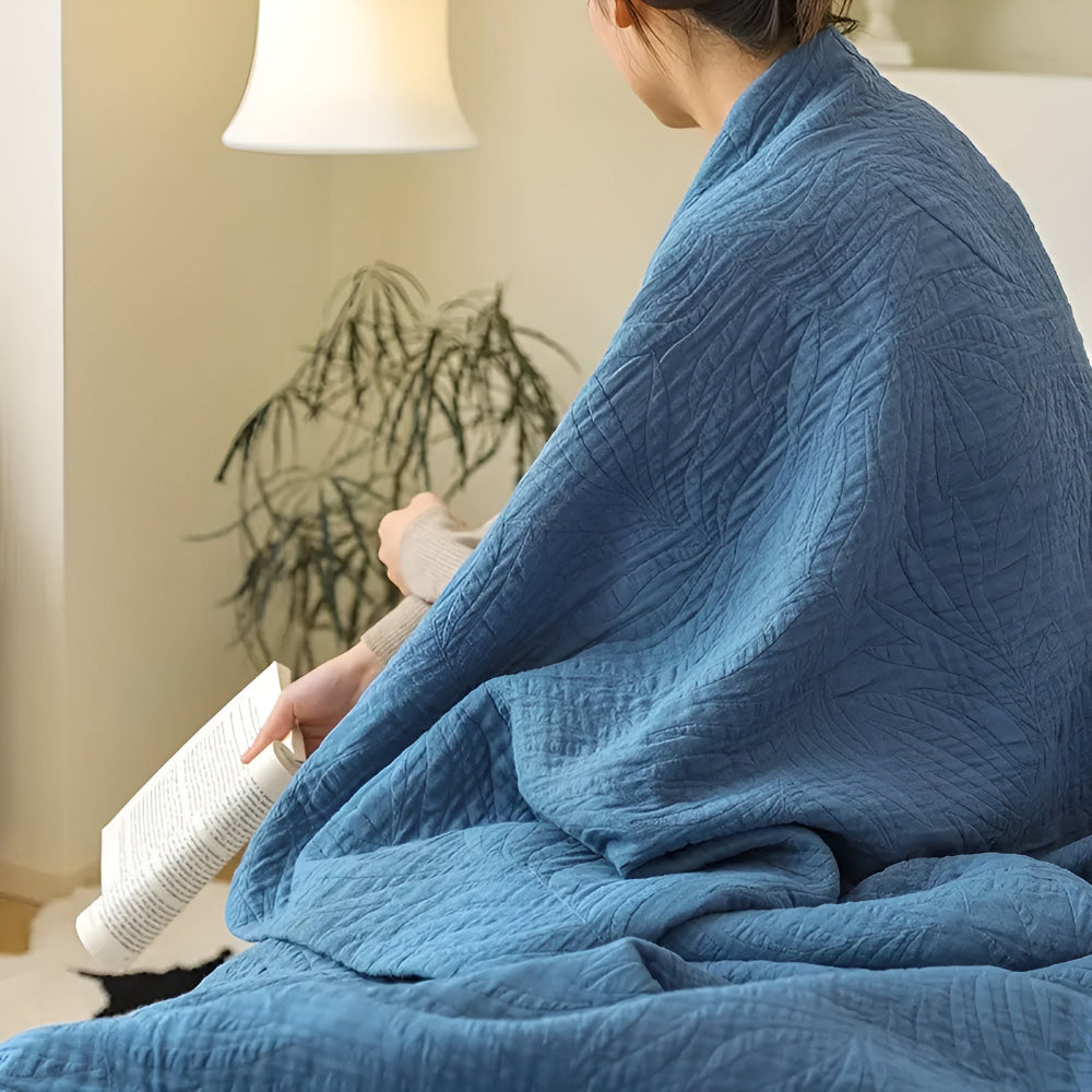 Mjuka Blad Bomullspläd Carvallo