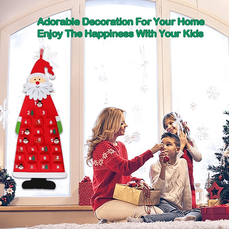 Jultome Snögubbe Advent Hängande Kalender Med 24-Fack-Jul-BB-Hemnix