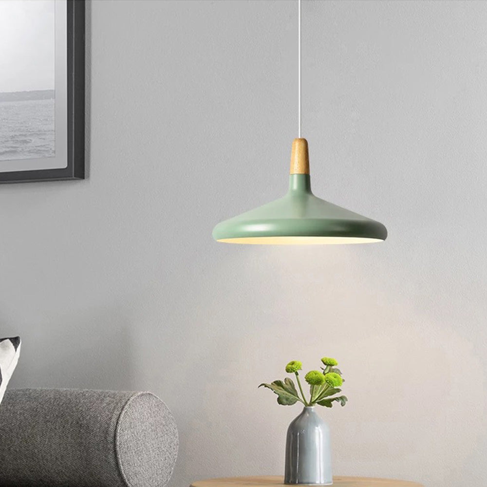 Nordisk Macaron Pendant Light | Trä Accent | Minimalistisk Charm | D7.09"-15.35" | Brick by Brick Carvallo