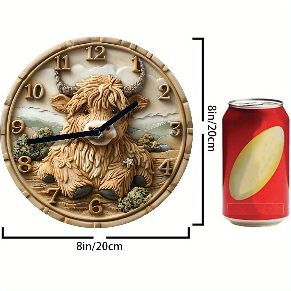 HighlandCharm - Stille Väckarklocka med Högländsk Ko Carvallo