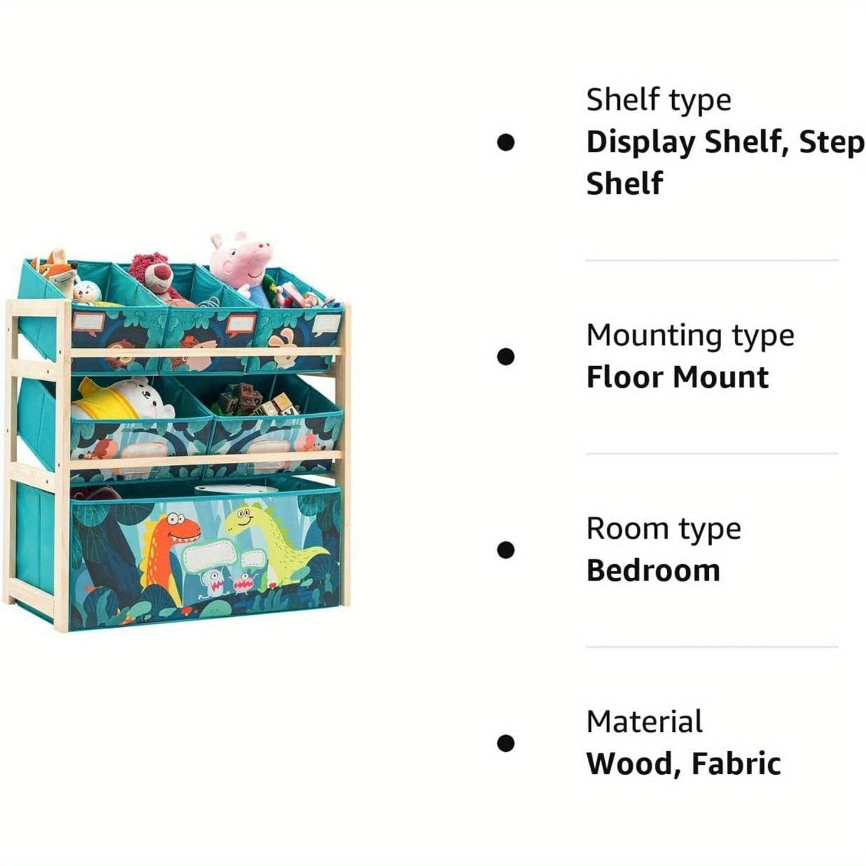 Leksaksorganisatör med 3 nivåer och förvaringslådor – Perfekt för barnrum och leksaksförvaring Carvallo