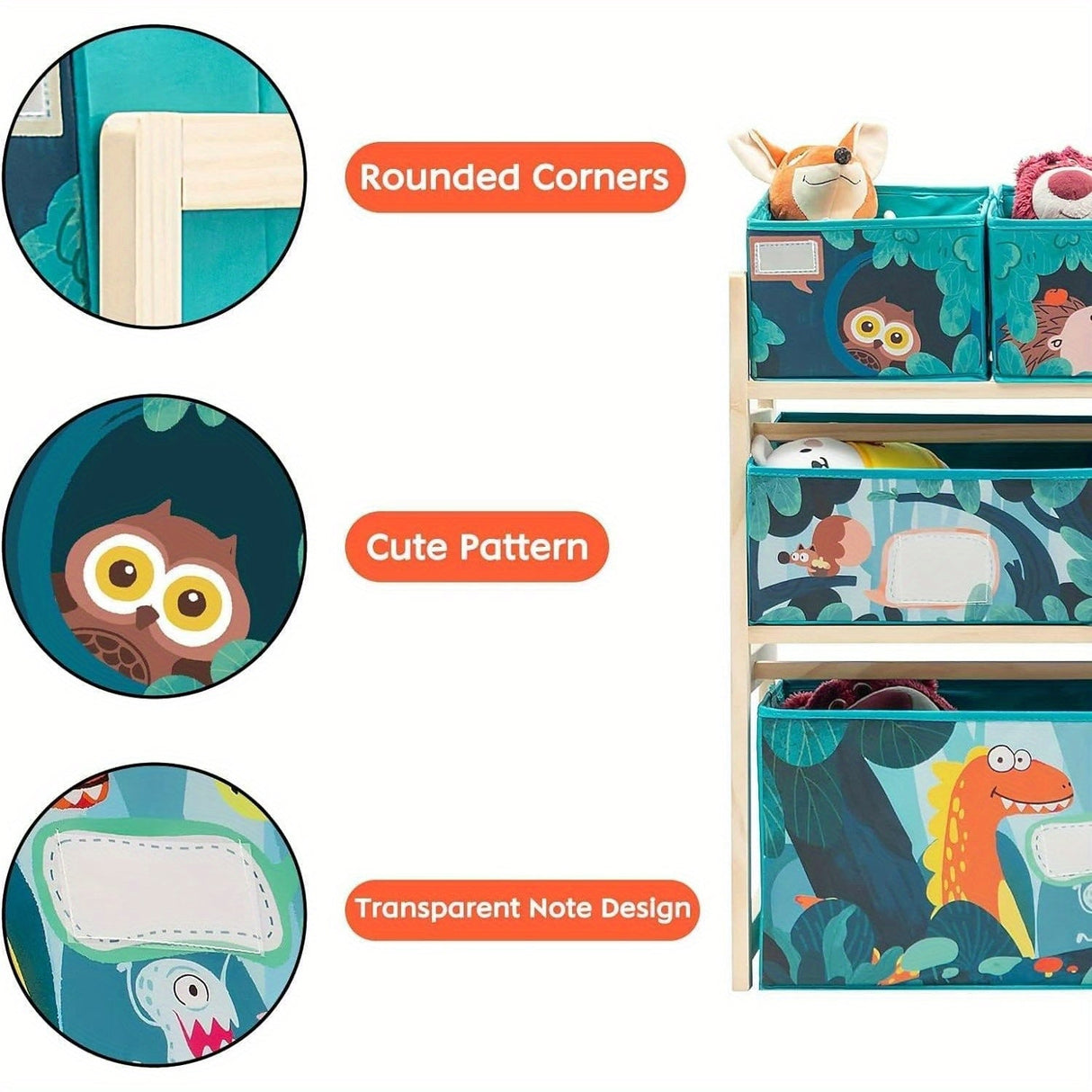 Leksaksorganisatör med 3 nivåer och förvaringslådor – Perfekt för barnrum och leksaksförvaring Carvallo