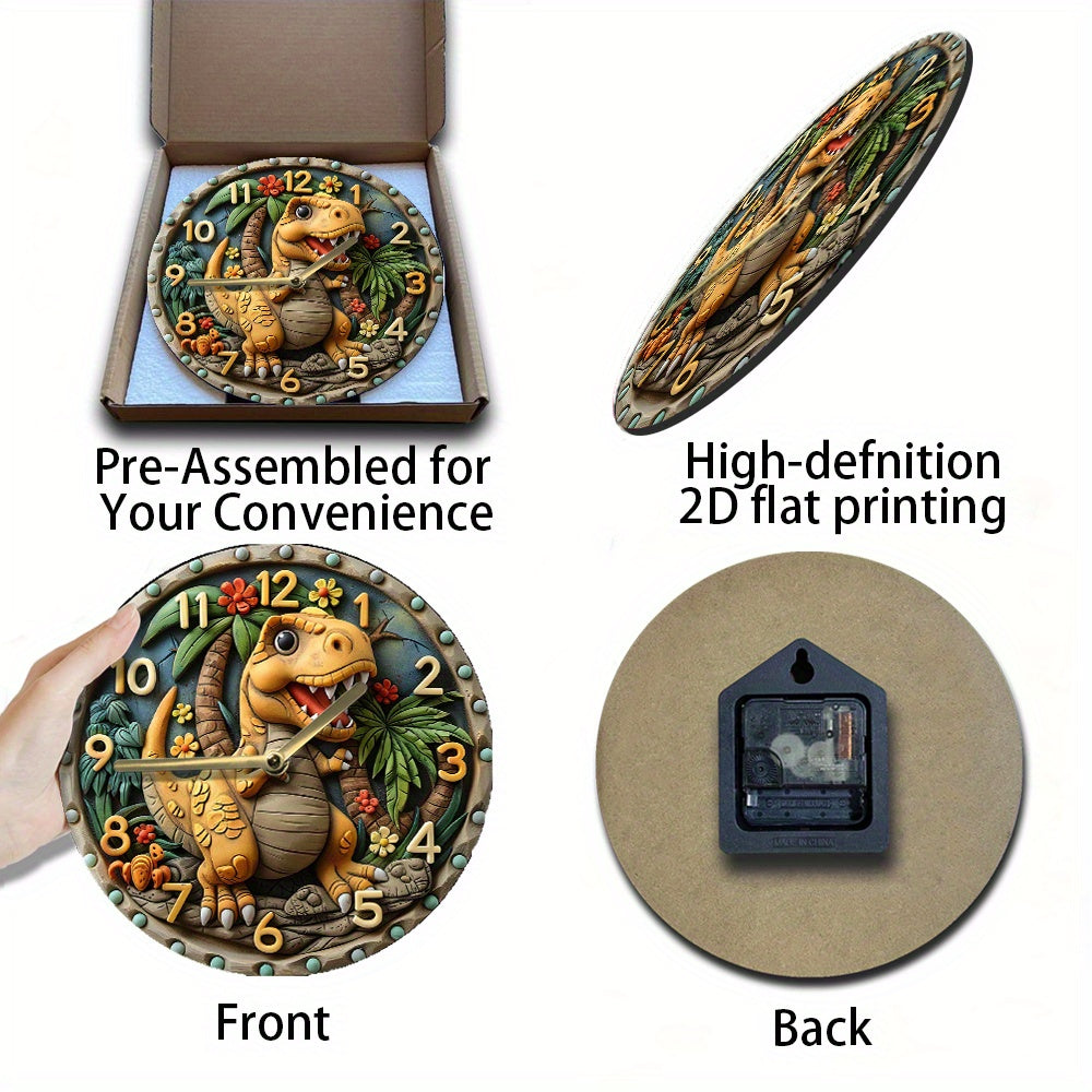 DinoTime - Lekfull Dinosaurie Väggklocka Carvallo