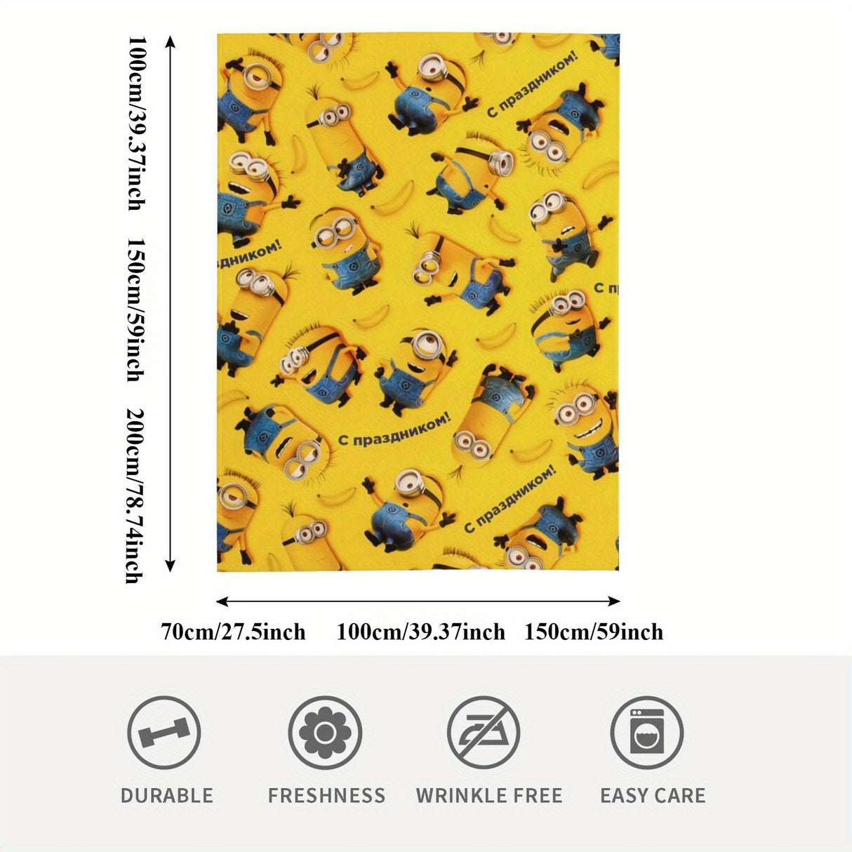 Minions Fleece Blanket - Mjuk & Varm Flanellfilt för Barn Carvallo
