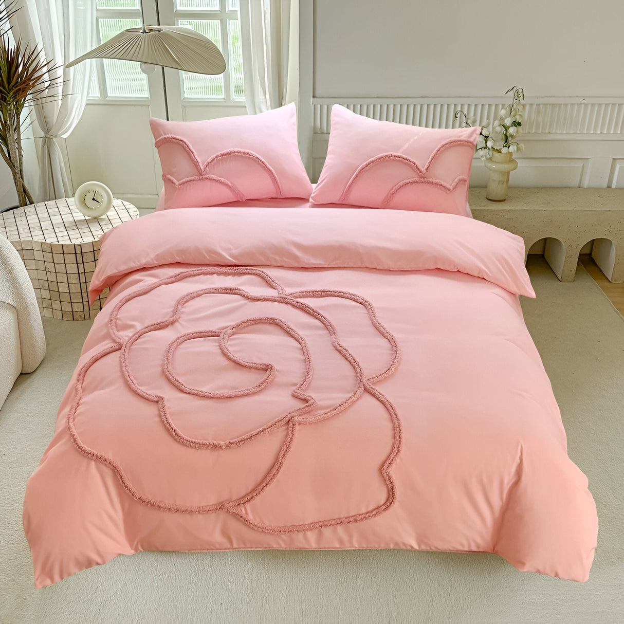 BlossomDream Set - Elegant Snuggly Täcke Med Blomsterdesign Carvallo