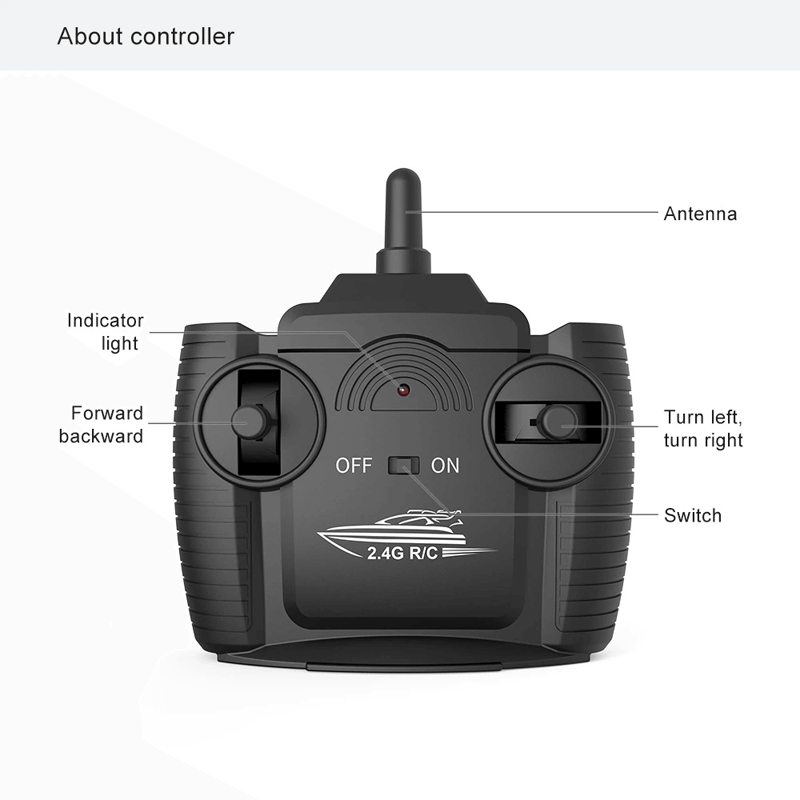 Snabb Fjärrstyrd Båt – 25km/h Racerbåt med IPX4 Vattentäthet och Vattenkylningssystem-Radiostyrt-BB-Hemnix