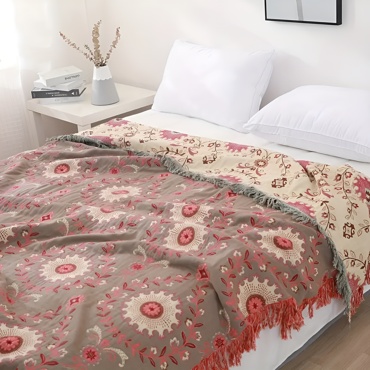 Retro Mandala Vändbar Filt Carvallo