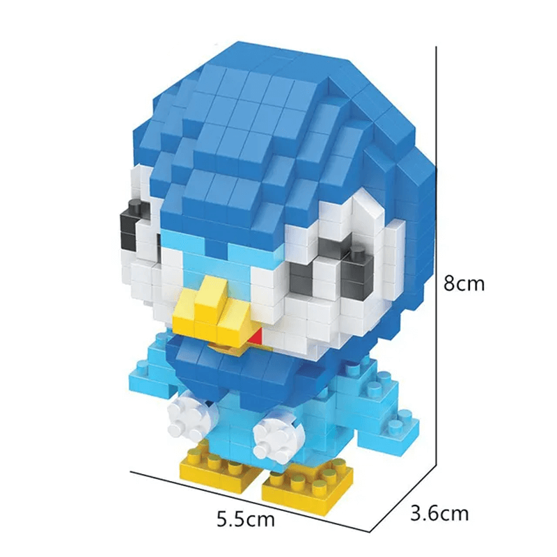 Poke Karaktärs Nanoblocks Anime Byggklossar-Byggsats-BB-Piplup-Hemnix