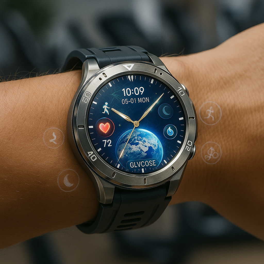 Smartwatch Hälsotracker Glukosmätare Klocka Carvallo