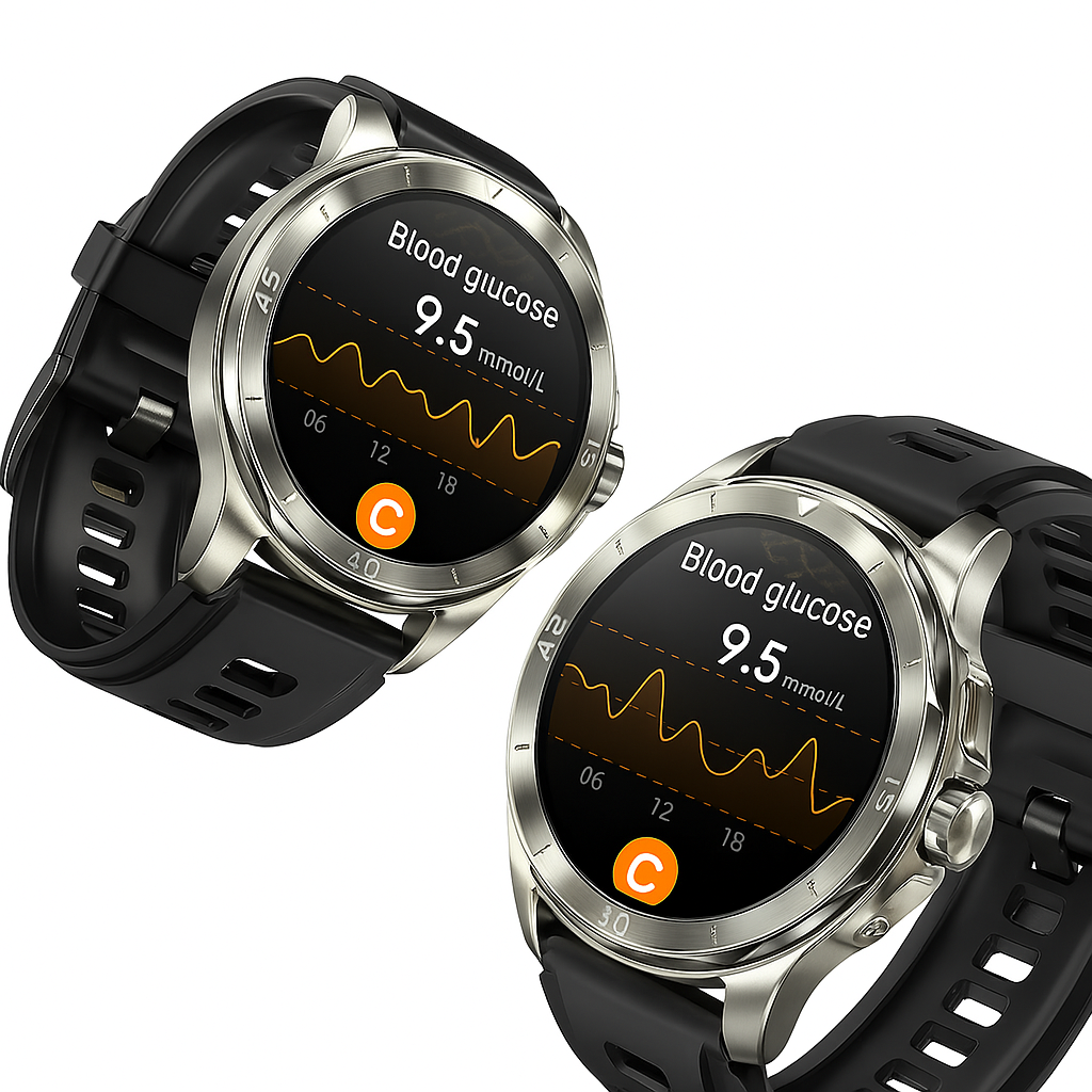 Smartwatch Hälsotracker Glukosmätare Klocka Carvallo