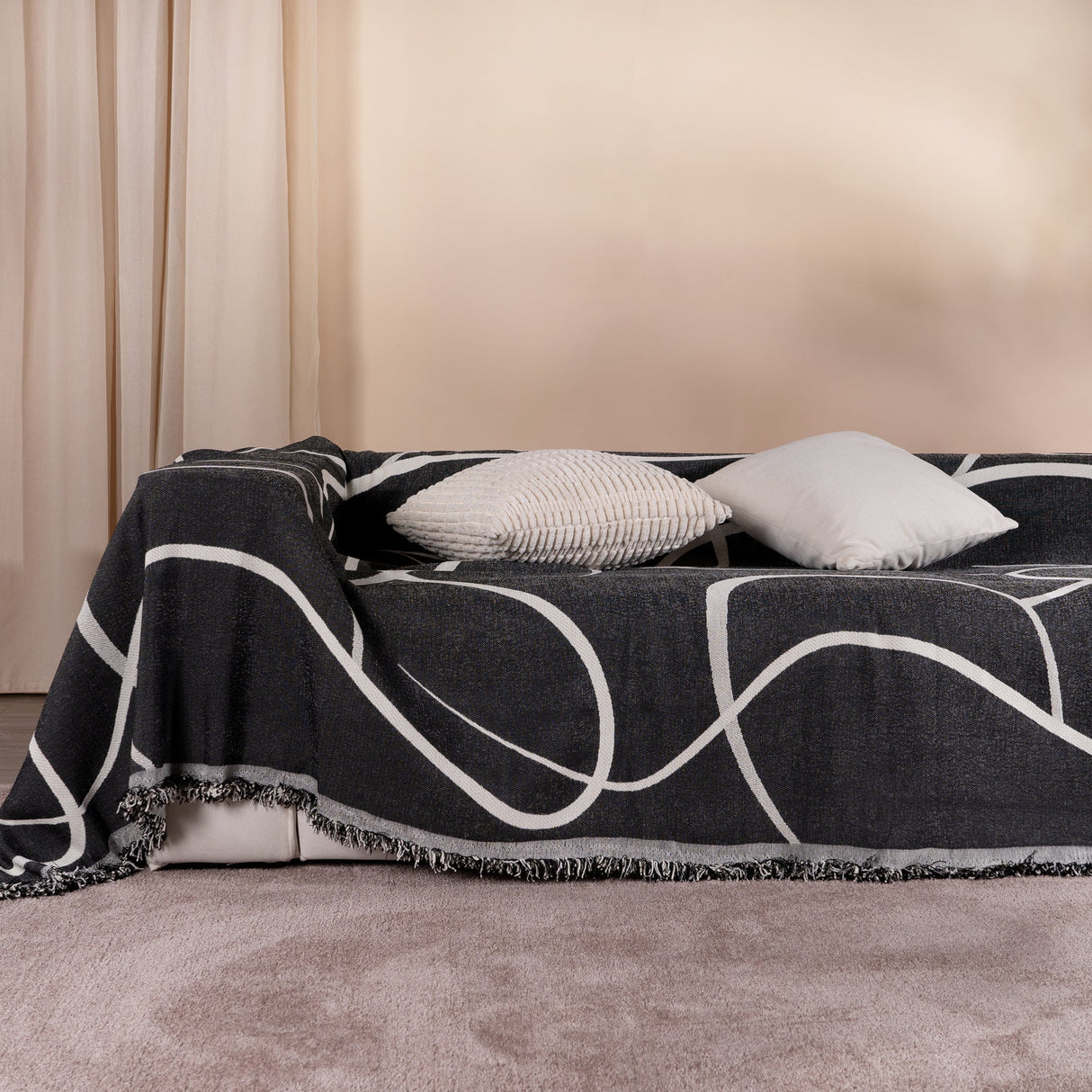 Geometrisk Boho Stil Soffa/Söngtäckning Carvallo