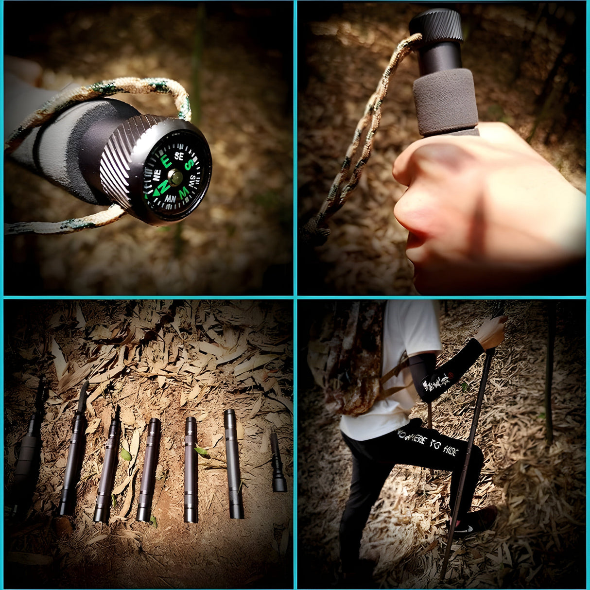 Carvallo TrekVario | Fällbar & Höjdjusterbar | Ultralätt av aluminium | 106–130 cm | Inkl. Terrängtillbehör Carvallo