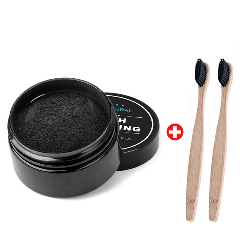 Aktivt Kol Tandblekningspulver-tandblekning-BB-Tandpulver + 2 st tandborste-Hemnix