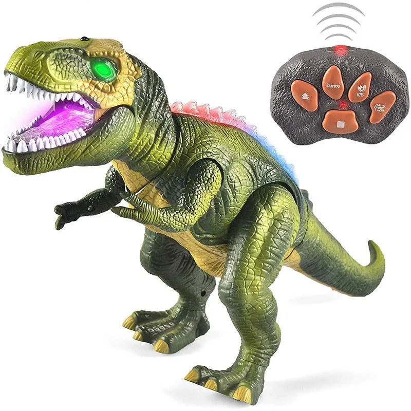 Fjärrkontroll T-Rex Dinosaurie Med LED Ljus, Gående & Vrålande Realistiska Dinosaurie Leksaker Carvallo