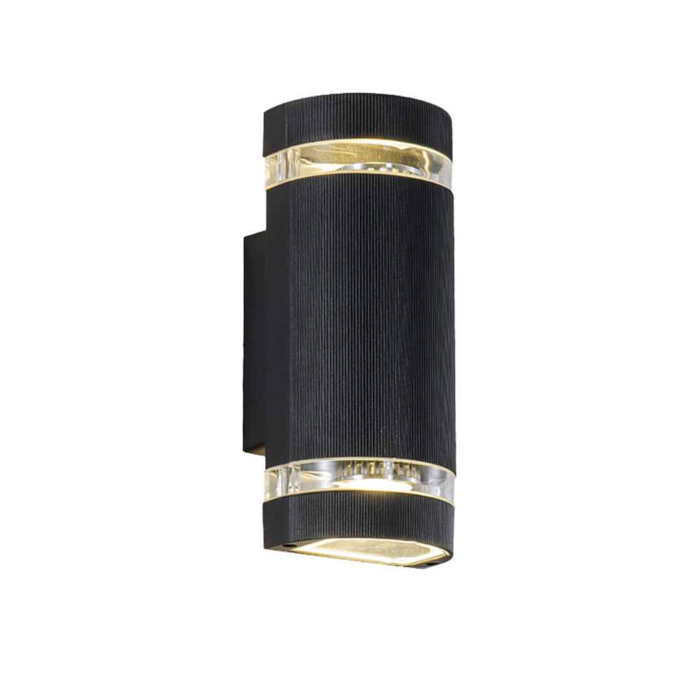 Svart Vattentät LED Upp- och Nedljus Vägglampa Carvallo