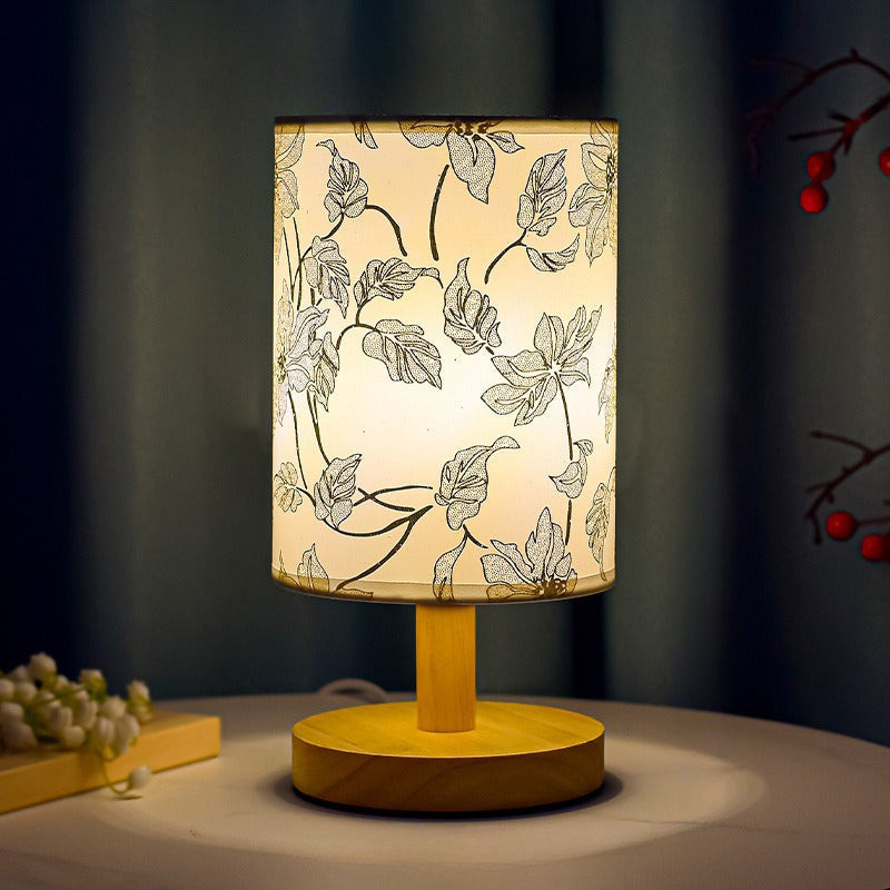 ZenGlow - Dekorativ Japansk Bordslampa med Träbas - Stämningsbelysning Carvallo