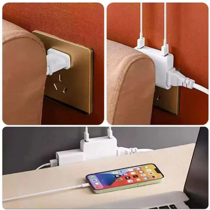 FlexiVolt – 180° svängbar 3-vägs uttagsadapter MILA Sverige