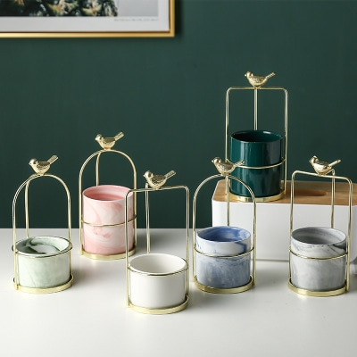 Blomkrukor med fågel-design för stilfull dekoration Carvallo