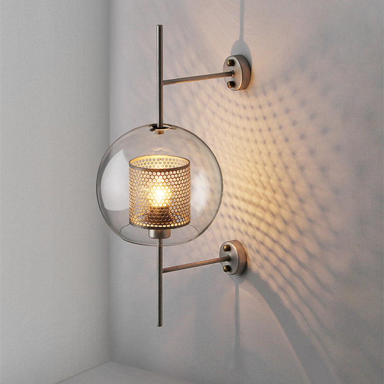 Modern Glasboll Vägglampa | Enkel Glödlampa Sconce | Järn & Glas Armatur | Brick by Brick Carvallo