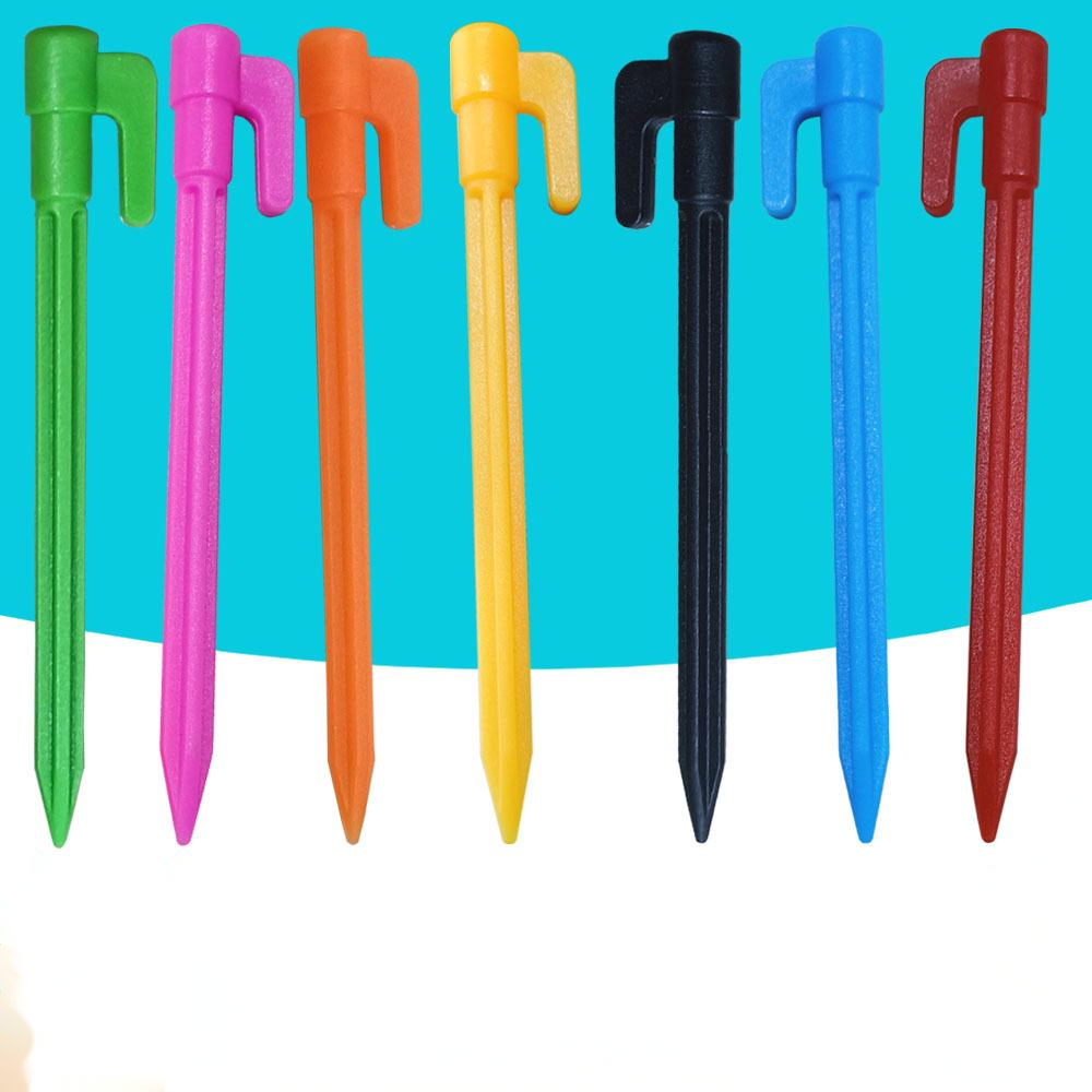 Plastplast tältspikar med krokar – Camping jordspikar för presenningar och tarp Carvallo