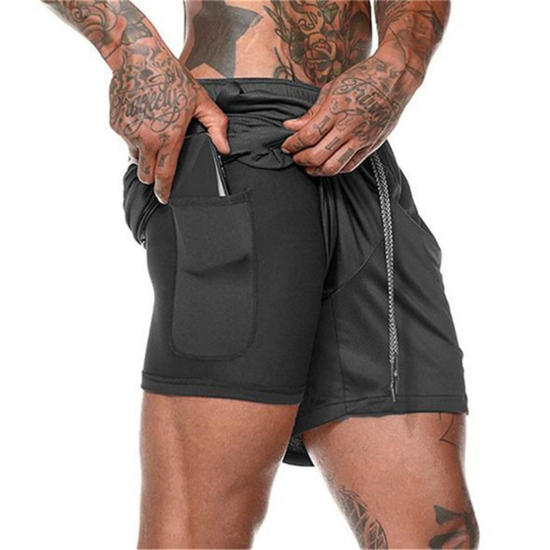 Strandshorts med dubbla lager för män-Hemnix-Svart-M-Hemnix