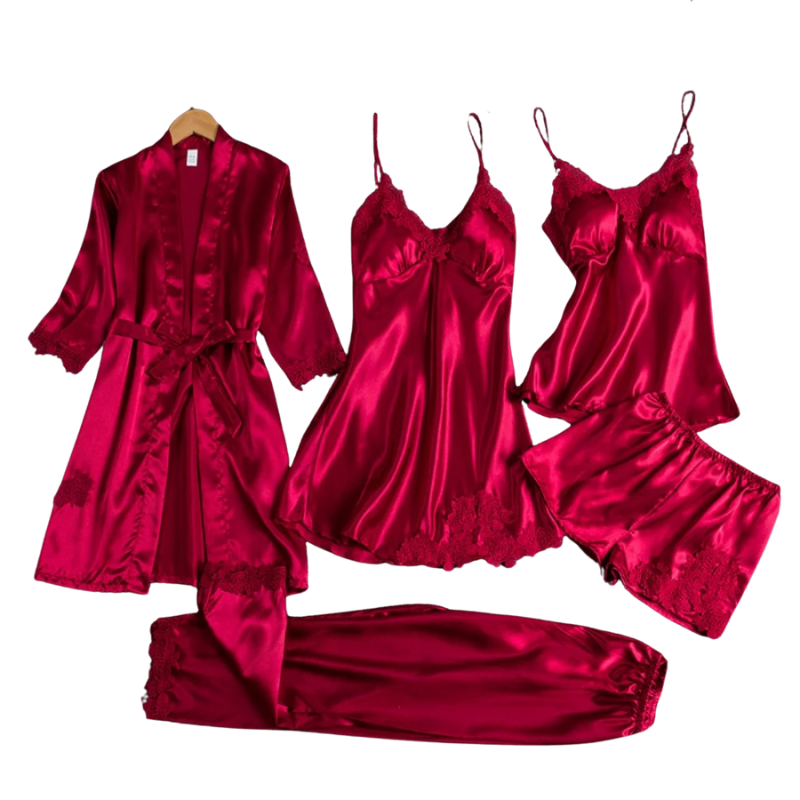 5-i-1 Satin Nattkläder Set bellasverige