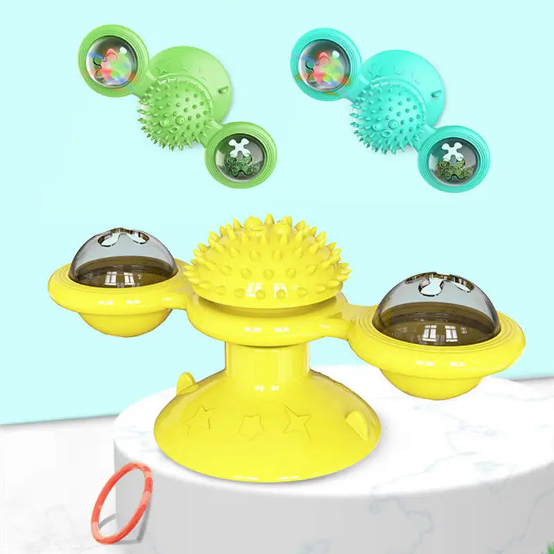 Snurrande Vindkvarn Kattleksak-Animals-Hemnix-Gul-Hemnix