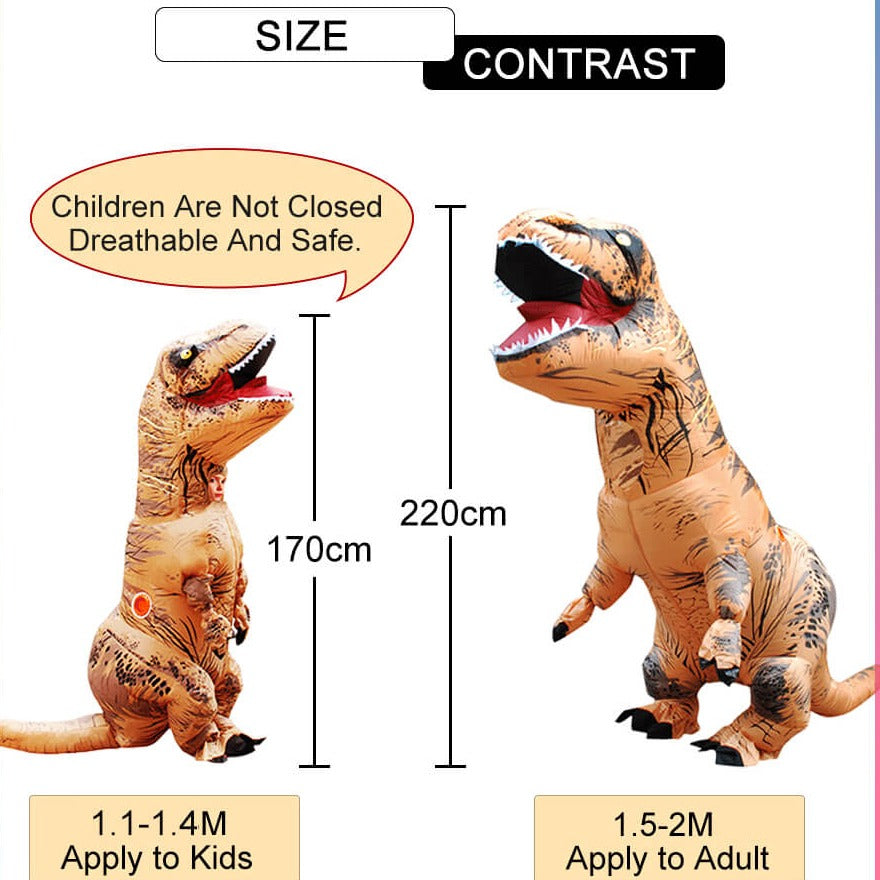 Uppblåsbar T-Rex Dinosaurie-Utklädnad-BB-Hemnix