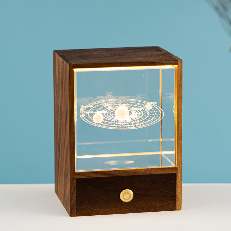 Modern träkub LED-bordslampa – Dimbar Ambient Night Light MILA Sverige