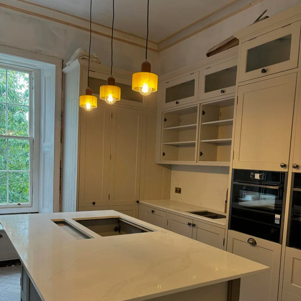 Bauhaus Glas Hänglampa | Modern Klotdesign | Justerbar Taklampa | Brick by Brick Carvallo