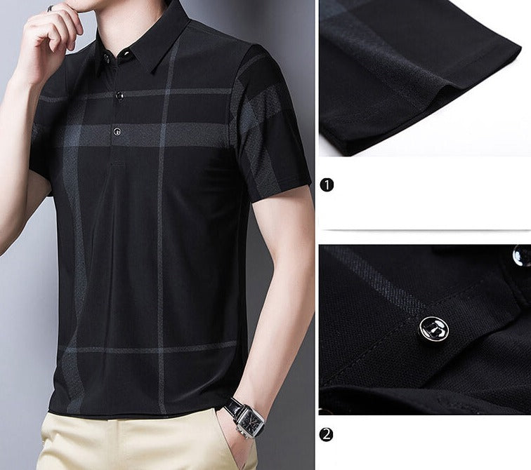 Slim-Fit Plaid Polo för män Bellasverige