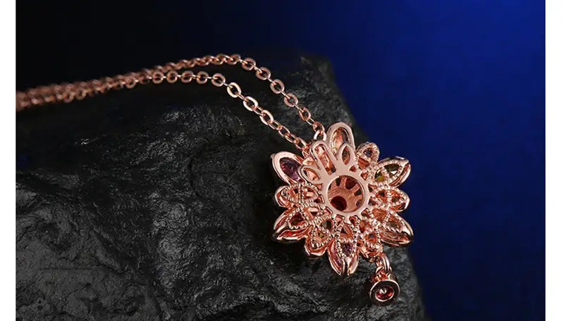 Skimrande Zircon Floral Halsband-Jewelry for women-bellasverige-Hemnix