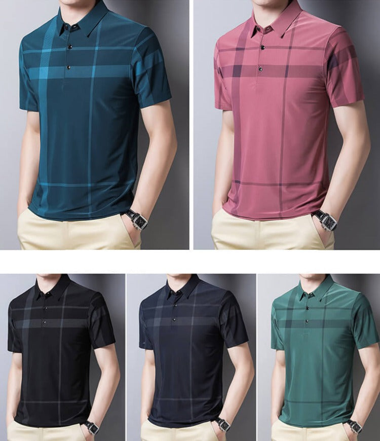 Slim-Fit Plaid Polo för män Bellasverige