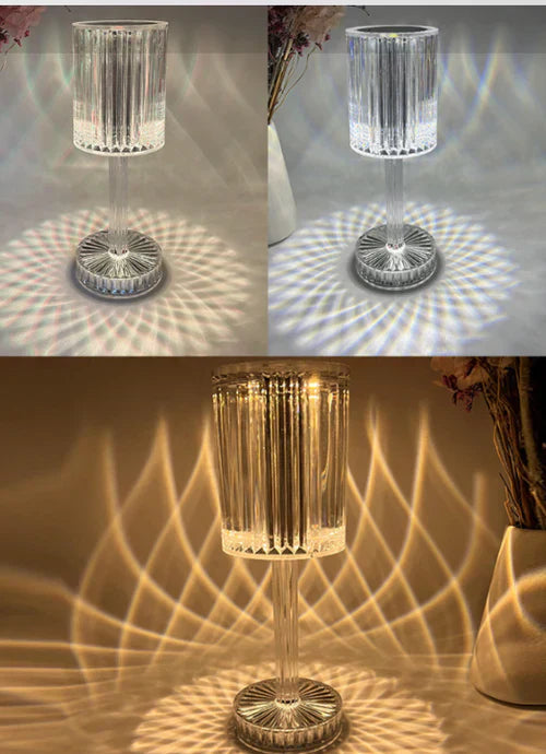 Dimbar kristallbordslampa med modern design Carvallo