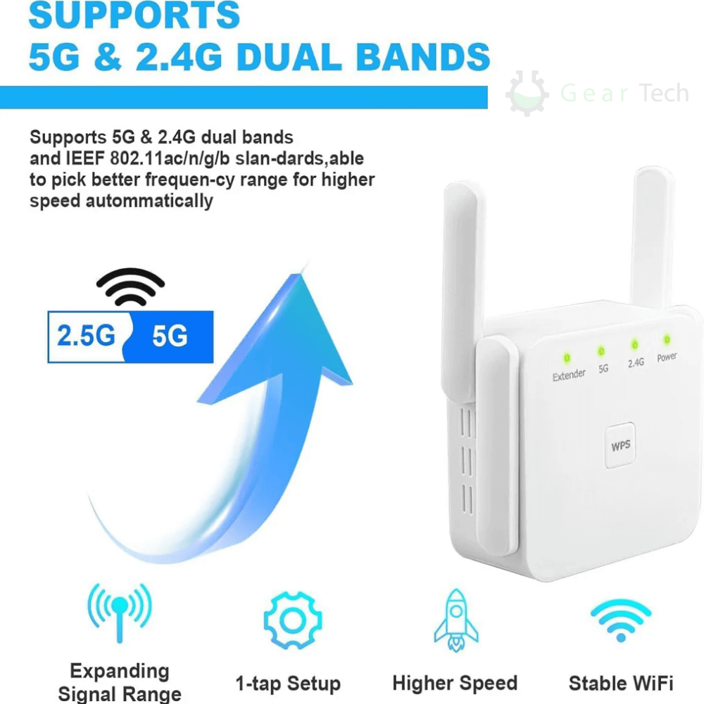 WiFi Booster Dual Band Trådlös Signalförstärkare Carvallo