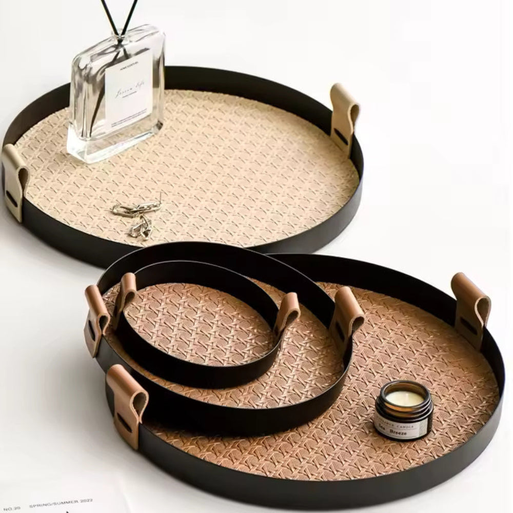 Nordic inspired rattan weave tray Carvallo