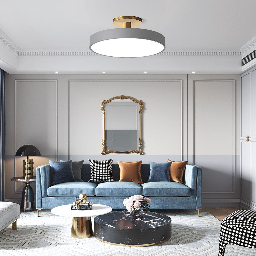 Modern Flush Mount Ceiling Light | 5.9×11.8–23.6 in | LED Rund Armatur | Hårdvara + Akryl | Brick by Brick Carvallo