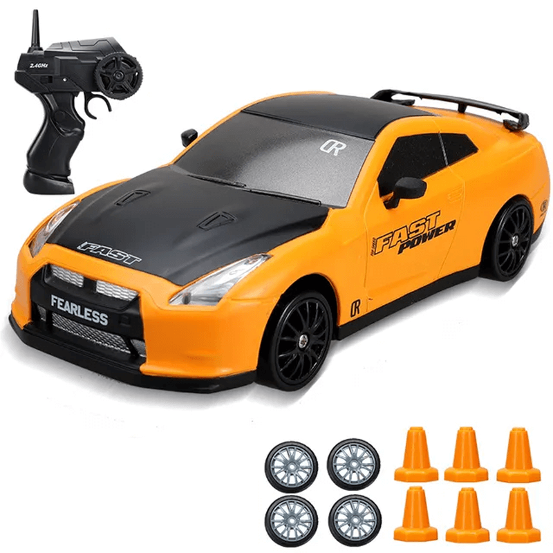 1:24 RC Drift Bil med Fyrhjulsdrift – 15km/h Hög Hastighet och Dynamisk Racing-Radiostyrt-BB-Gul-Hemnix