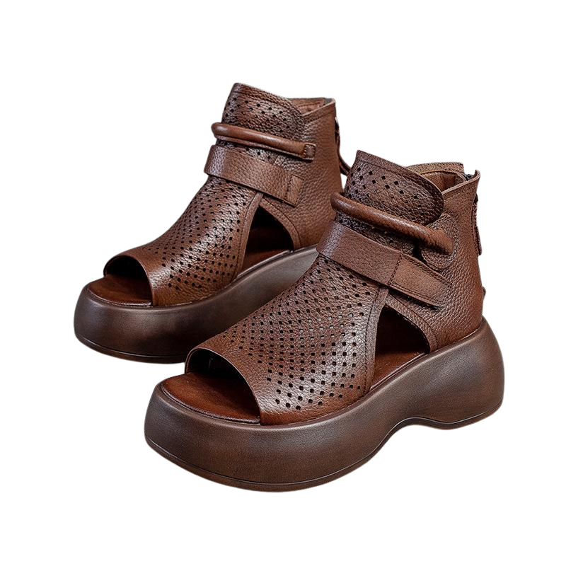 Chic Casual Sandaler för Kvinnor-Shoes for Women-Hemnix-Brun-36-Hemnix