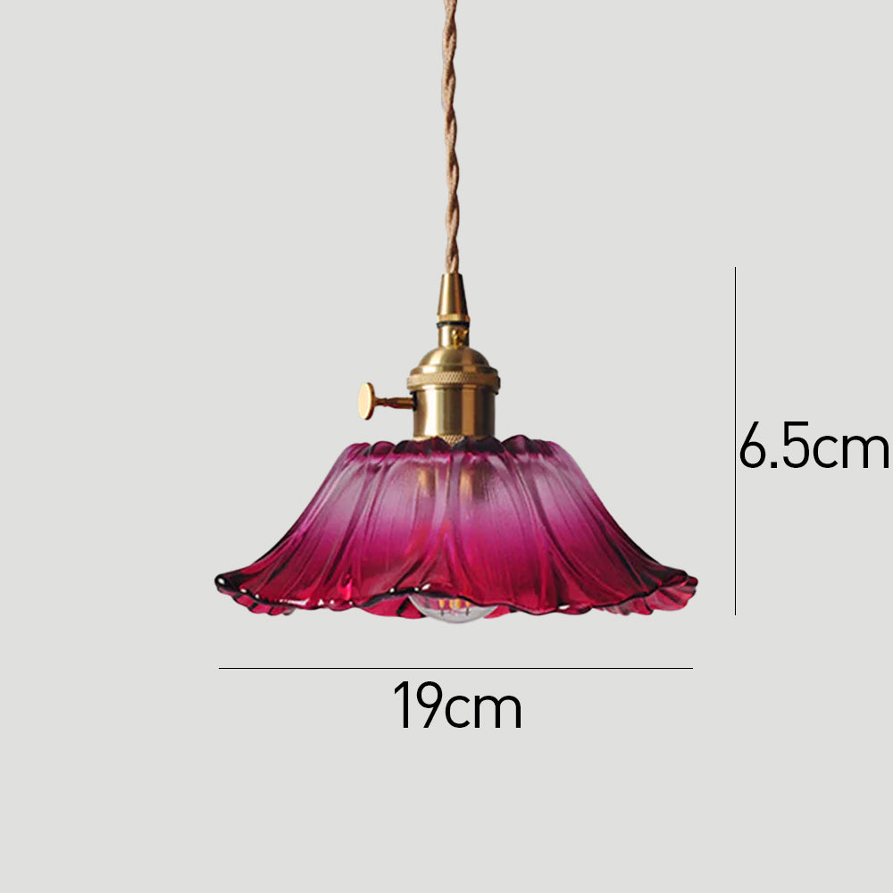 Vintage Floral Glass Pendant Light Fixture for Dining Room - Elegant Retro Design to Illuminate Your Space Carvallo