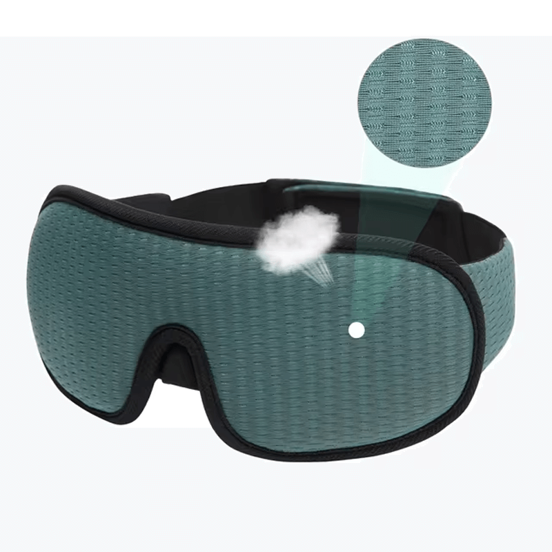 Portabel 3D Sovmask - Ljusblockerande, Mjukt Vadderat Ögonskydd för Optimal Komfort-Personligt-BB-Grön-Hemnix