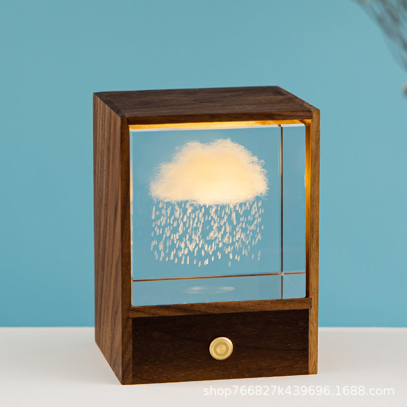 Modern träkub LED-bordslampa – Dimbar Ambient Night Light MILA Sverige