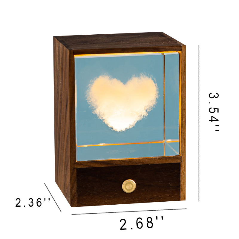 Modern träkub LED-bordslampa – Dimbar Ambient Night Light MILA Sverige